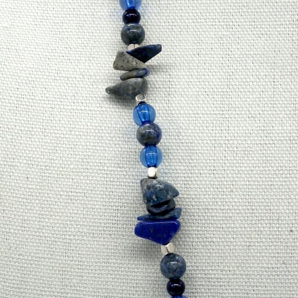 Necklace with Lapis Lazuli chips, Lapis and beads. Lobster clasp. - Picture 8 of 9